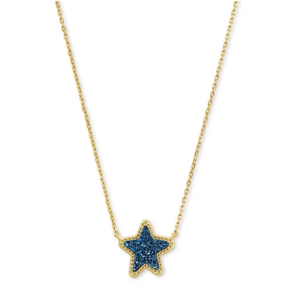 Kendra Scott Gold Necklace with Blue Star Pendant